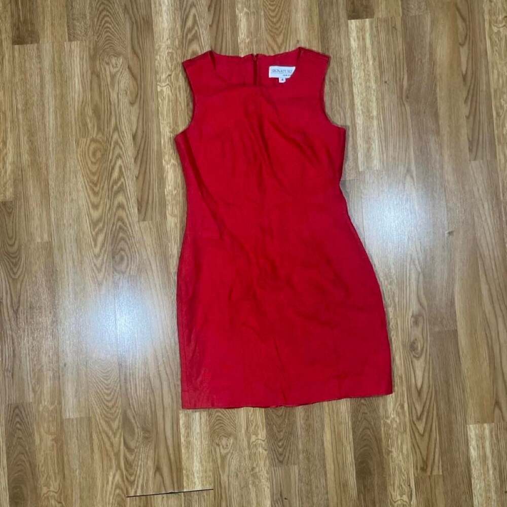 Signature New York Red Sleeveless Sheath Dress Size 4